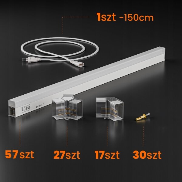 LED Stropní svítidlo LED/570W/85-265V 6500K 522x298 cm CRI 90 IP44 bílá