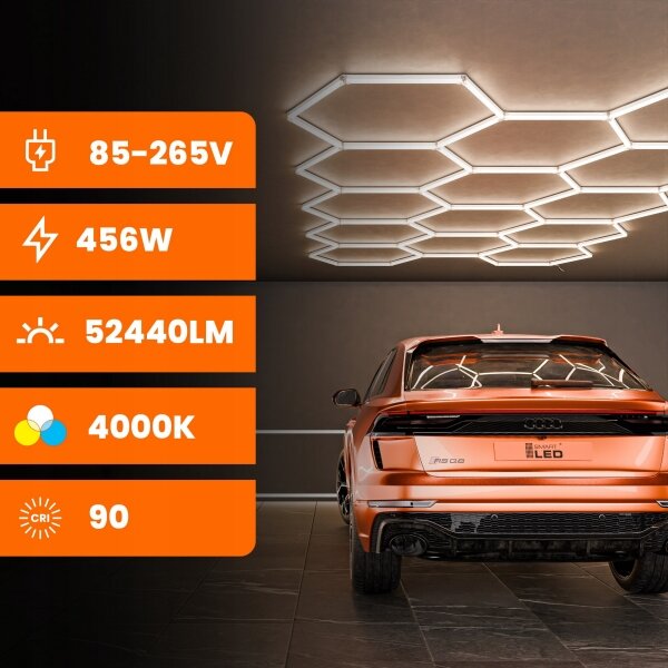 LED Stropní svítidlo LED/570W/85-265V 4000K 522x298 cm CRI 90 IP44 bílá