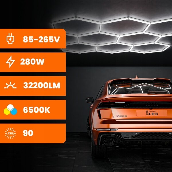 LED Stropní svítidlo LED/350W/85-265V 6500K 313x298 cm CRI 90 IP44 bílá
