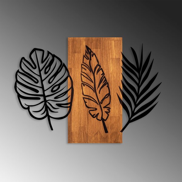 ASIR Nástěnná dřevěná dekorace TRIPLE LEAVES