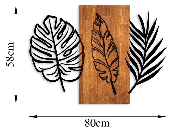 ASIR Nástěnná dřevěná dekorace TRIPLE LEAVES
