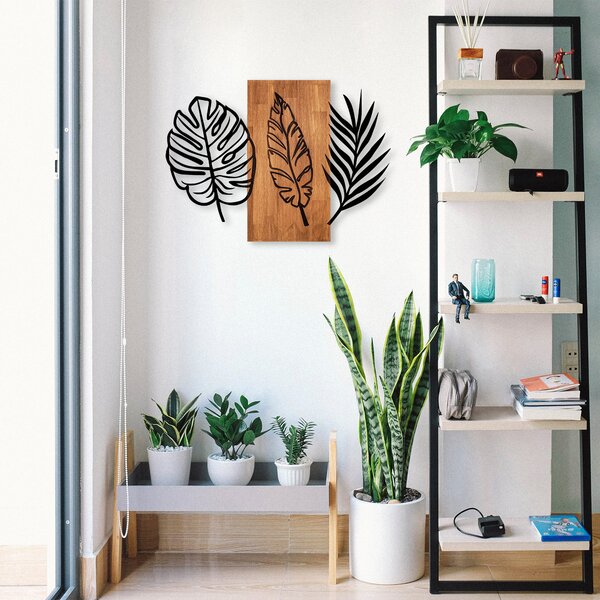 ASIR Nástěnná dřevěná dekorace TRIPLE LEAVES