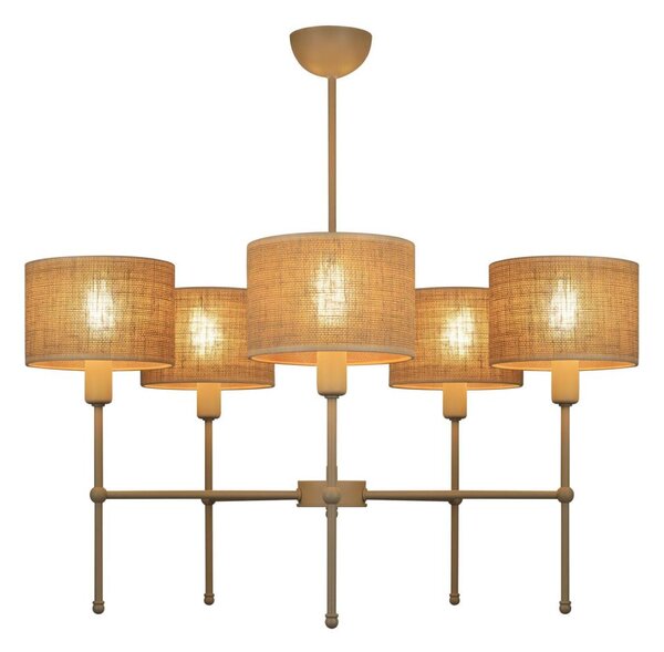 Lustr na tyči MADELA 5xE14/40W/230V juta/béžová