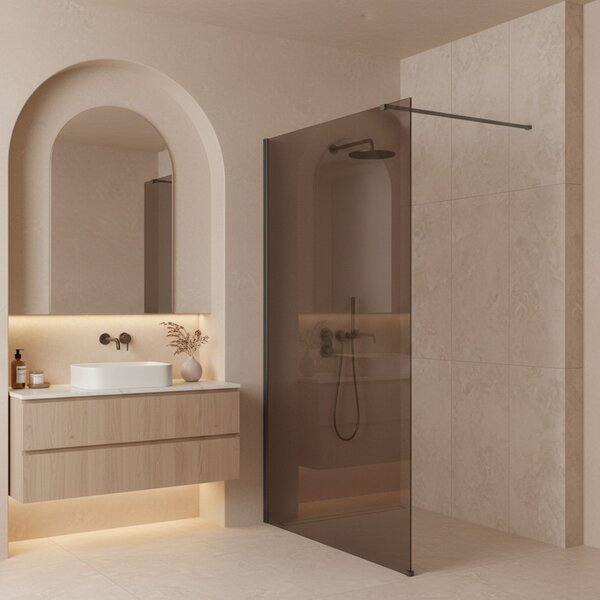 Sprchová zástěna Rea Flexi Brown / Titan 110