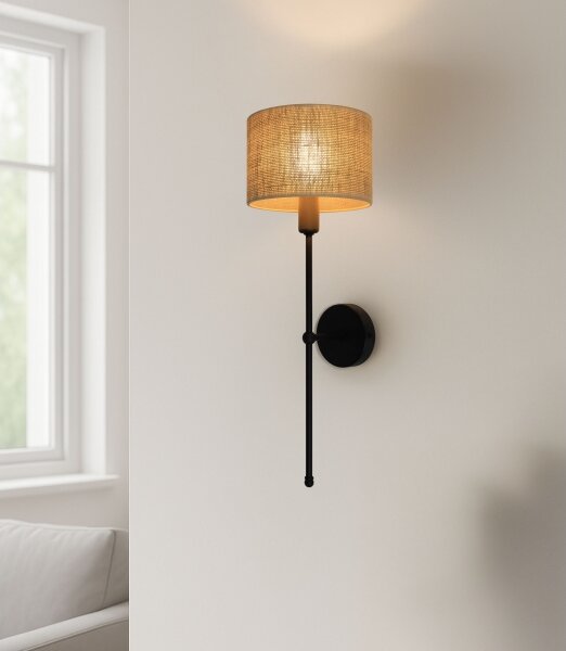 Nástěnná lampa MADELA 1xE14/40W/230V juta/černá
