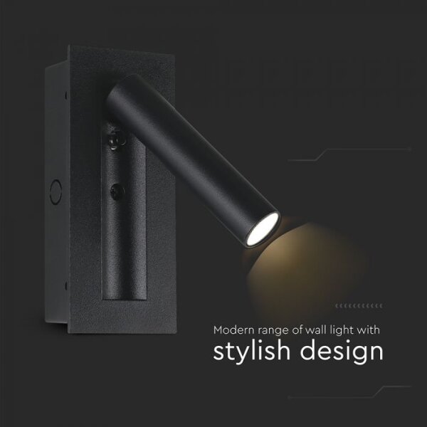 LED Nástěnné bodové svítidlo LED/2W/230V 3000K černá