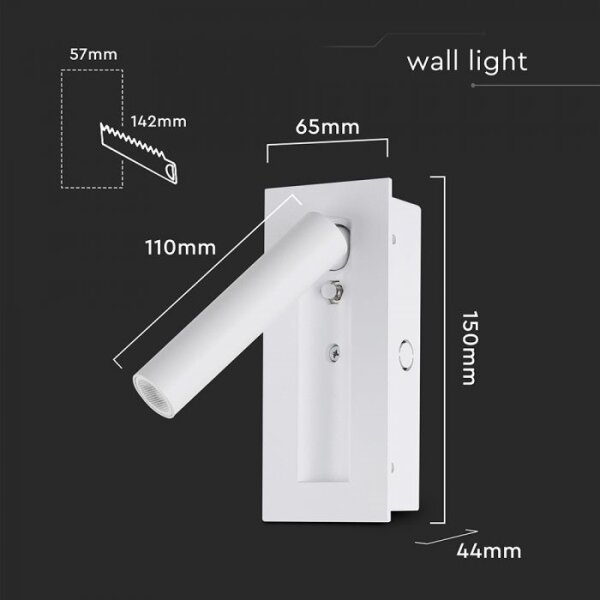 LED Nástěnné bodové svítidlo LED/2W/230V 3000K bílá