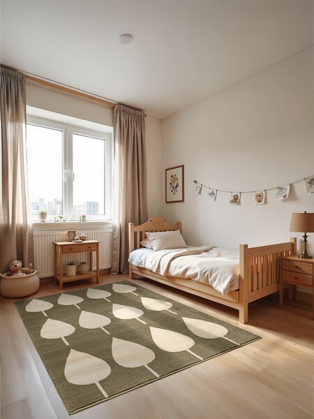 Hanse Home, Dětský koberec Adventures 106215 Green Cream, 120x170, zelená, dětský pokoj