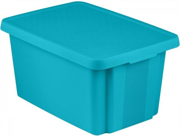 Modrý úložný box s víkem Curver Essentials, 26 l
