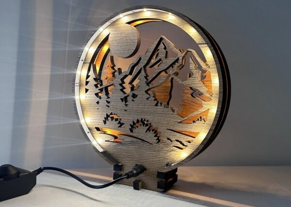 Li-Go 23592/DUB2 - LED Stmívatelná stolní dekorace LED/12W/230V 20x22 cm dub