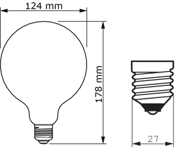 MASTER Value LEDBulb D 5.9-60W E27 927 G120 CL G LED Žárovka 5,9W 806lm