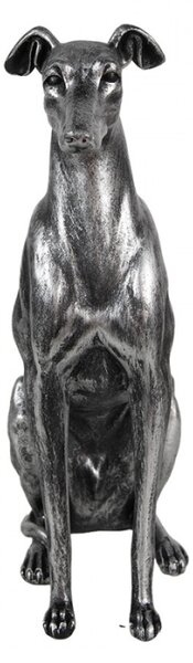 Stříbrná dekorace figurka psa Vipet – 20x10x30 cm