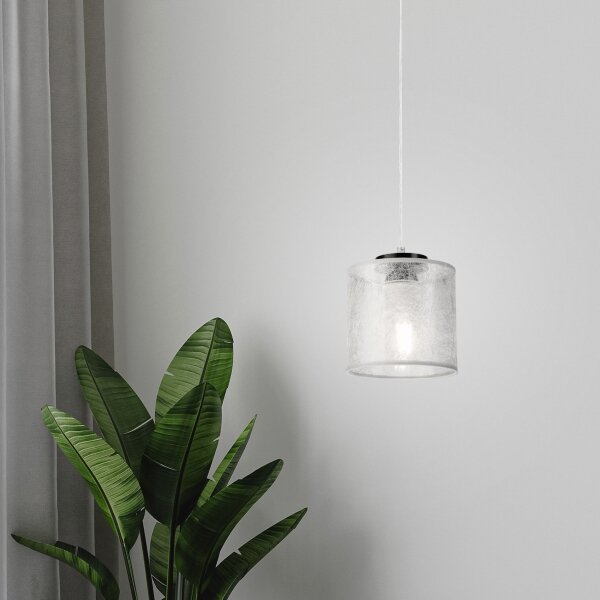 Lustr na lanku ROSA 1xE27/60W/230V černá/šedá