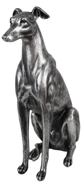 Stříbrná dekorace figurka psa Vipet – 20x10x30 cm