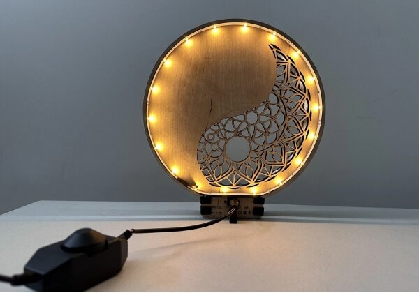 Li-Go 23607/O - LED Stmívatelná stolní dekorace LED/12W/230V 20x22 cm ořech