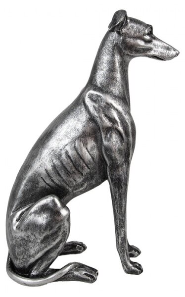 Stříbrná dekorace figurka psa Vipet – 20x10x30 cm