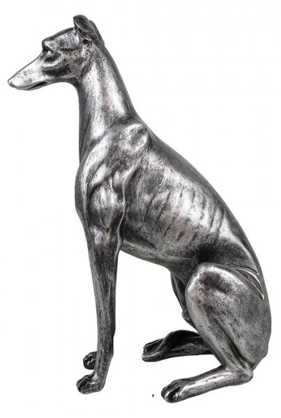 Stříbrná dekorace figurka psa Vipet – 20x10x30 cm