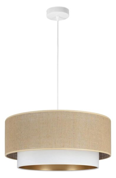 Lustr na lanku SARTA 1xE27/60W/230V pr. 45 cm bílá/juta