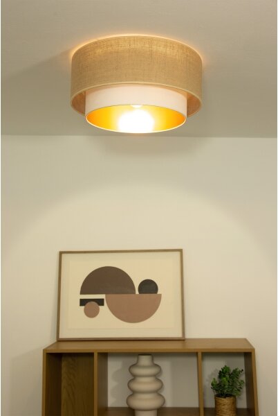 Stropní svítidlo SARTA 1xE27/60W/230V pr. 45 cm bílá/juta