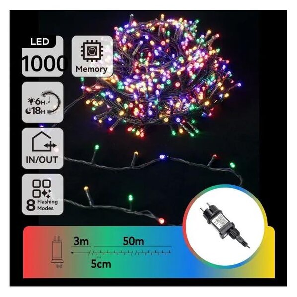Aigostar - LED Venkovní vánoční řetěz 1000xLED/8 funkcí 53m IP44 multicolor