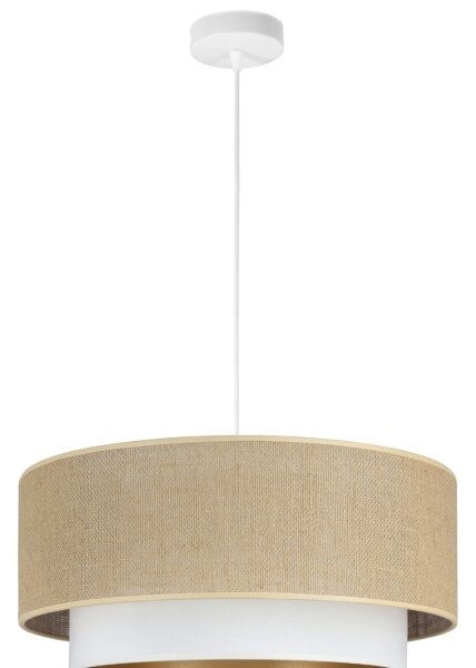Lustr na lanku SARTA 1xE27/60W/230V pr. 45 cm bílá/juta