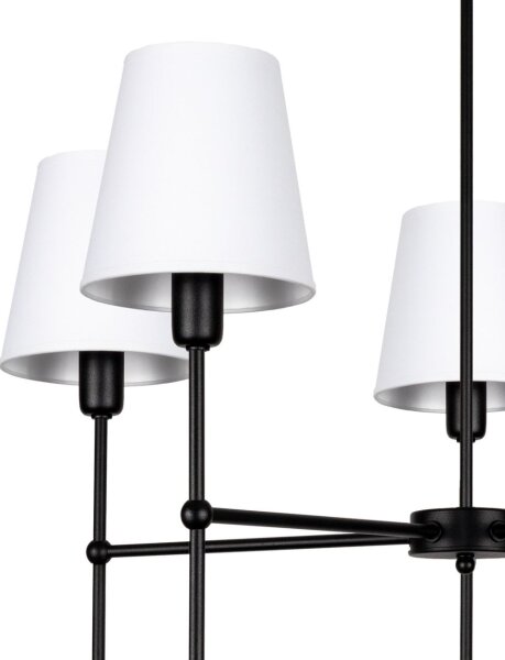 Lustr na tyči MADELA 5xE14/40W/230V bílá/černá