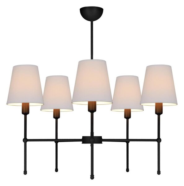 Lustr na tyči MADELA 5xE14/40W/230V bílá/černá