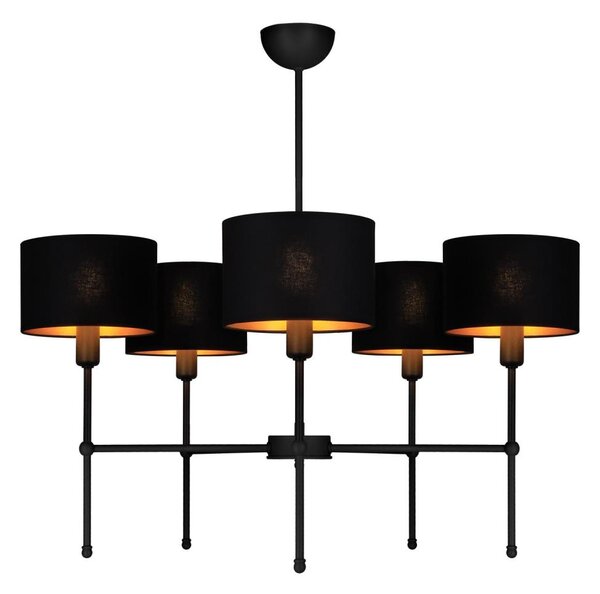 Lustr na tyči MADELA 5xE14/40W/230V černá