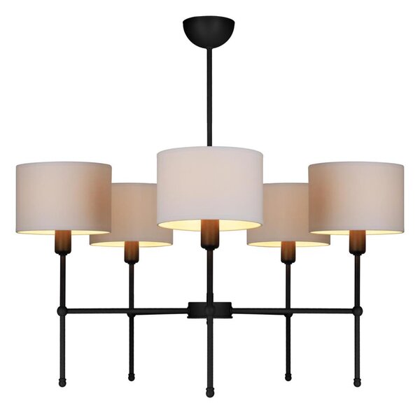 Lustr na tyči MADELA 5xE14/40W/230V bílá/černá