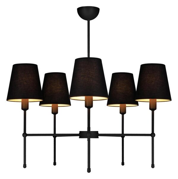 Lustr na tyči MADELA 5xE14/40W/230V černá