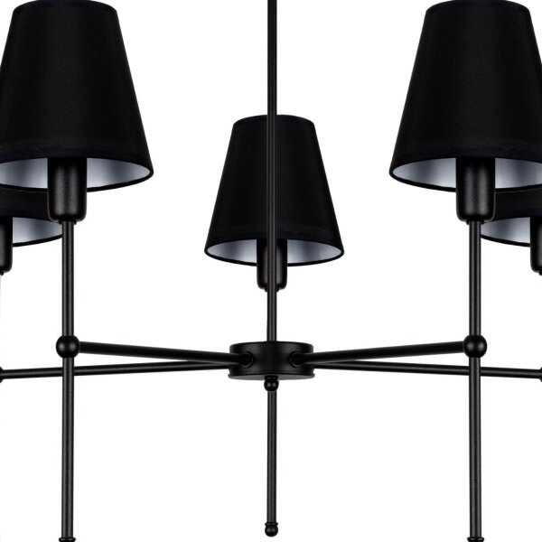 Lustr na tyči MADELA 5xE14/40W/230V černá