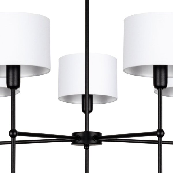 Lustr na tyči MADELA 5xE14/40W/230V bílá/černá