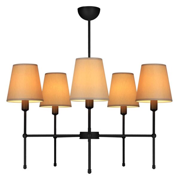 Lustr na tyči MADELA 5xE14/40W/230V béžová/černá