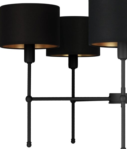 Lustr na tyči MADELA 5xE14/40W/230V černá