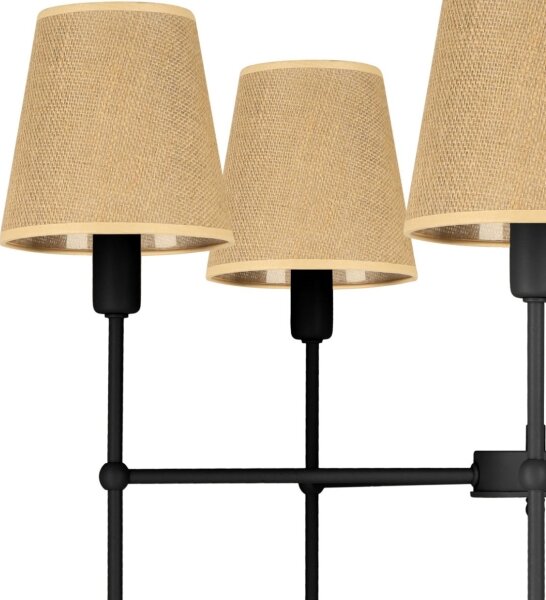 Lustr na tyči MADELA 5xE14/40W/230V juta/černá