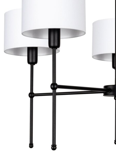 Lustr na tyči MADELA 5xE14/40W/230V bílá/černá