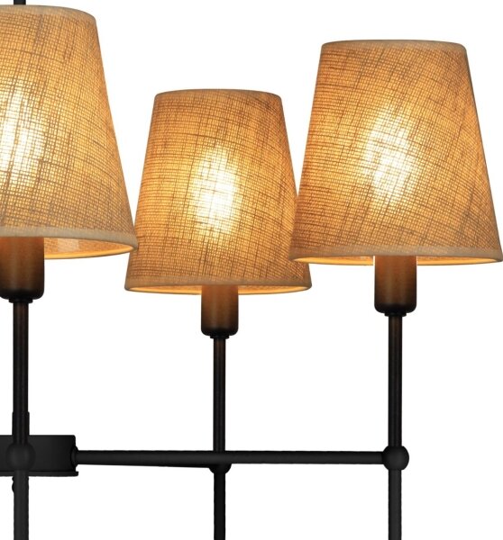 Lustr na tyči MADELA 5xE14/40W/230V juta/černá