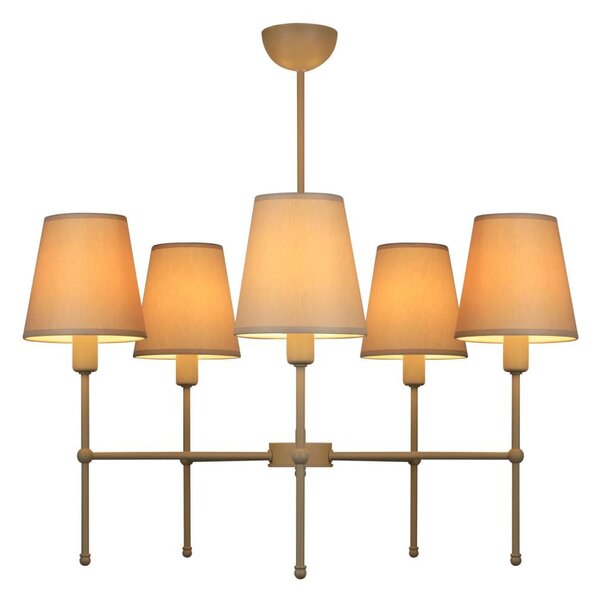 Lustr na tyči MADELA 5xE14/40W/230V bílá/béžová