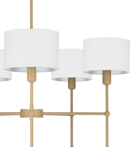 Lustr na tyči MADELA 5xE14/40W/230V bílá/béžová