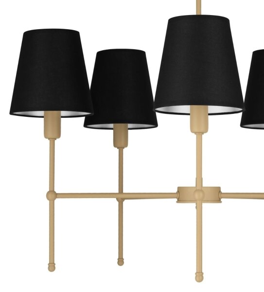 Lustr na tyči MADELA 5xE14/40W/230V černá/béžová