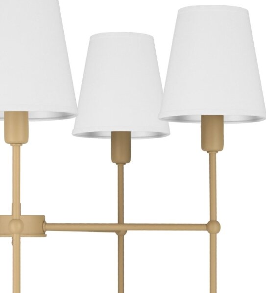 Lustr na tyči MADELA 5xE14/40W/230V bílá/béžová