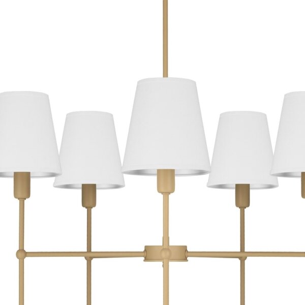 Lustr na tyči MADELA 5xE14/40W/230V bílá/béžová