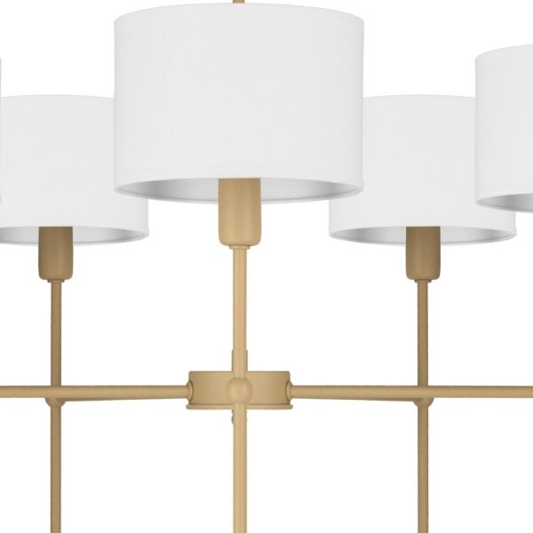 Lustr na tyči MADELA 5xE14/40W/230V bílá/béžová