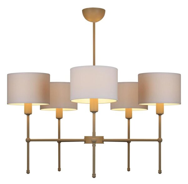 Lustr na tyči MADELA 5xE14/40W/230V bílá/béžová