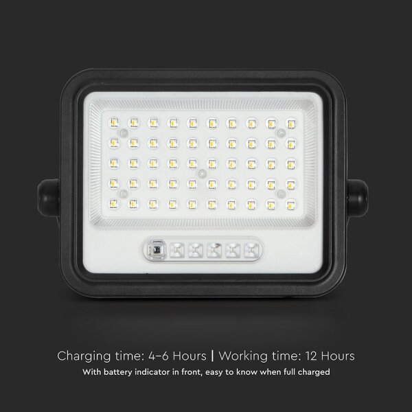 LED Stm. solární reflektor LED/100W/3,2V IP65 5000 mAh černá + dálkové ovládání