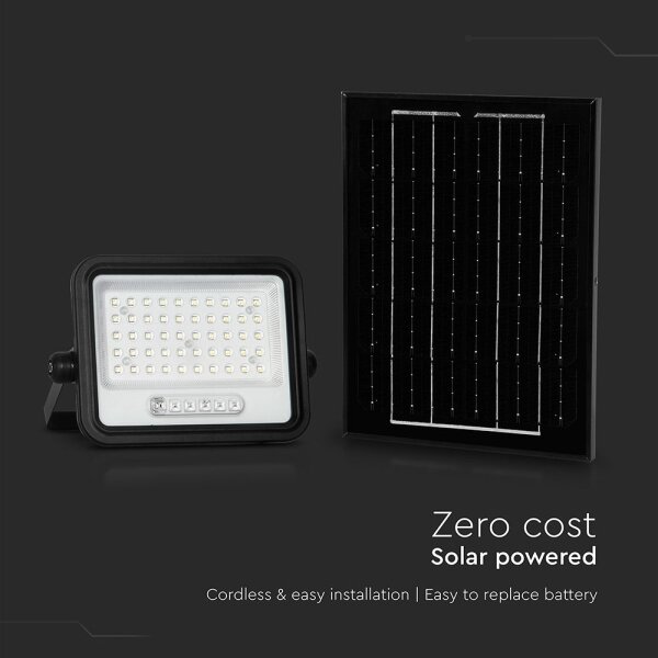 LED Stm. solární reflektor LED/100W/3,2V IP65 5000 mAh černá + dálkové ovládání