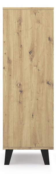 Topeshop SCANDI 5S ARTISAN, Černá, Dub, 5 zásuvka/zásuvek, Dřevotřískové desky, Moderní, Černá, 400 mm