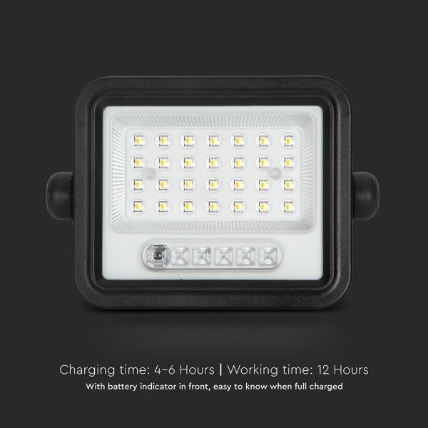 LED Stm. solární reflektor LED/50W/3,2V IP65 3800 mAh černá + dálkové ovládání