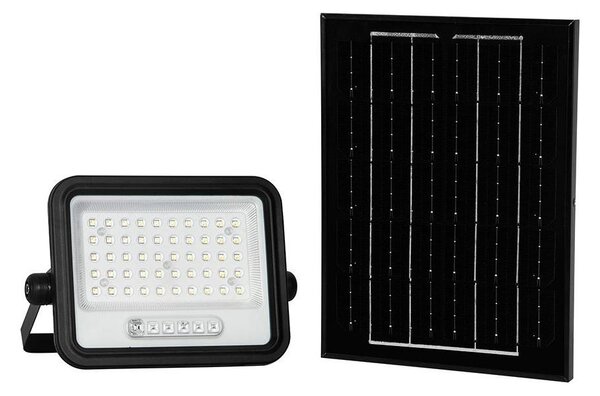 LED Stm. solární reflektor LED/100W/3,2V IP65 5000 mAh černá + dálkové ovládání