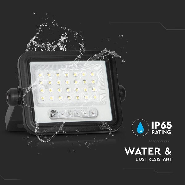 LED Stm. solární reflektor LED/50W/3,2V IP65 3800 mAh černá + dálkové ovládání